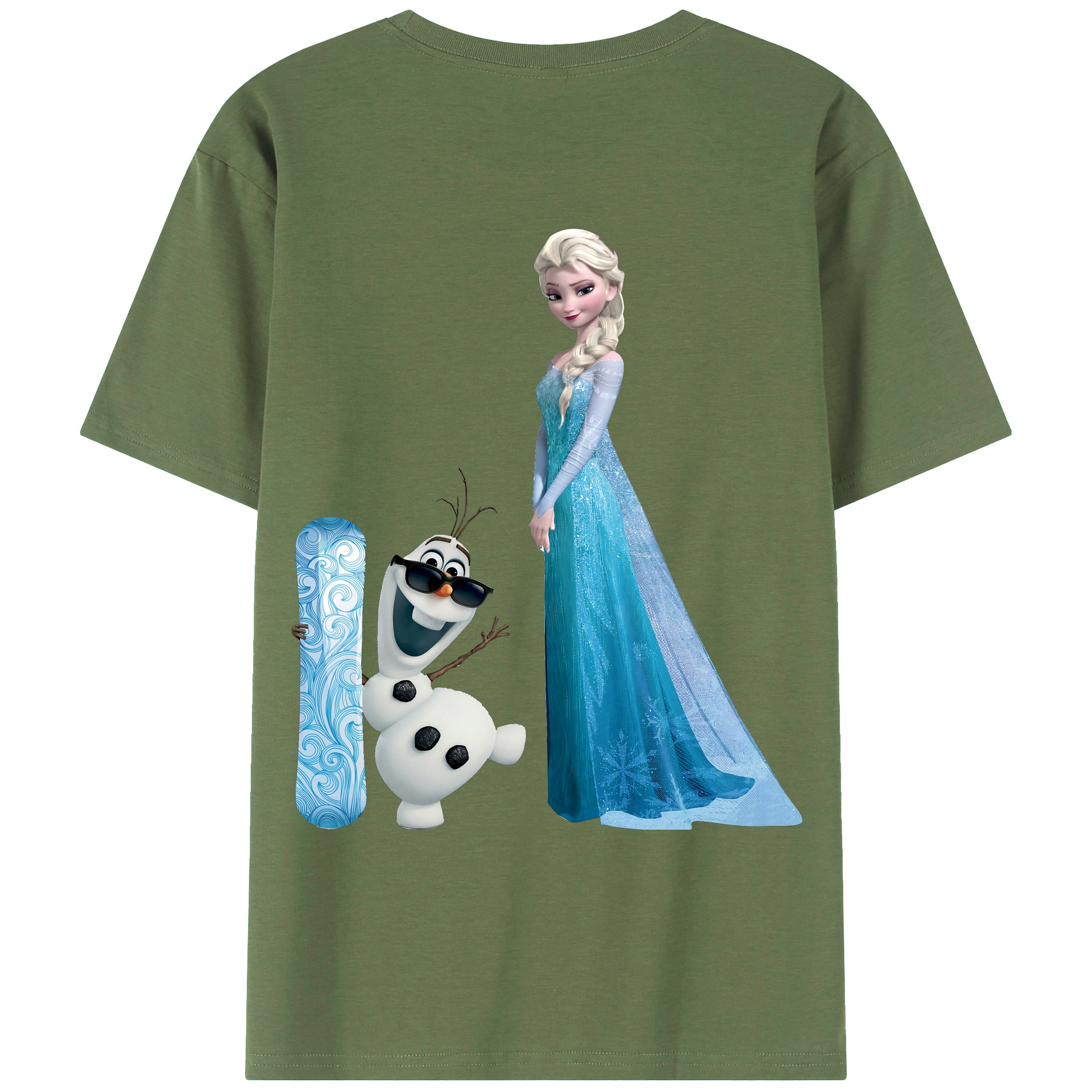 （画像用） アナと雪の女王 アンナ エルサ Frozen Anna Elsa 綿100％ メンズ半袖Tシャツ（バックプリント） 通気性
